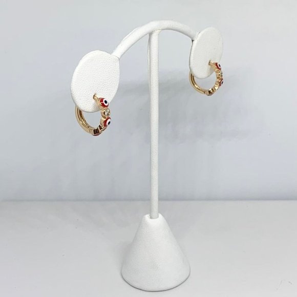Evil eye hoops, gold Filled Hoops, Gold Earrings, Small hoops - Picture 5 of 5